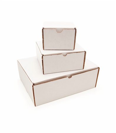 simsearch:400-04872165,k - Stack of Blank White Carboard Boxes Isolated on a White Background. Photographie de stock - Aubaine LD & Abonnement, Code: 400-05251633