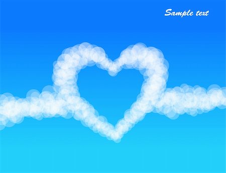simsearch:400-09268408,k - Clouds heart on sky blue background. Vector illustration Stock Photo - Budget Royalty-Free & Subscription, Code: 400-05251778