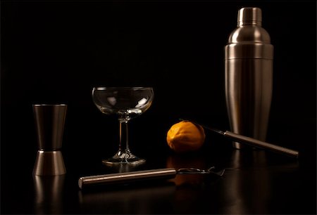 A set of basic cockttail utensils for the barman Stock Photo - Budget Royalty-Free & Subscription, Code: 400-05251880