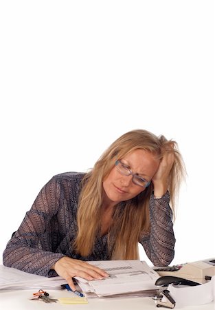 stressful women at the office with piles of work - Secretary having a nervous breakdown over her messy desk Stock Photo - Budget Royalty-Free & Subscription, Code: 400-05251960