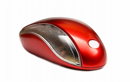 Red computer mouse isolated on white Stock Photo - Budget Royalty-Free & Subscription, Code: 400-05252037