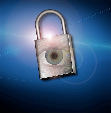 simsearch:400-06066597,k - Binary Code Web and padlock with eye Photographie de stock - Aubaine LD & Abonnement, Code: 400-05252256