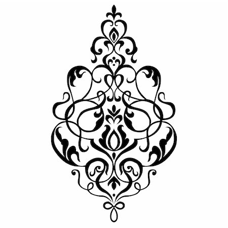 damask vector - Vector ornament. Pieces are separate and easy to edit. Stock Photo - Budget Royalty-Free & Subscription, Code: 400-05252509