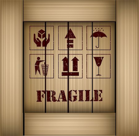 Safety fragile sticker icon set vector illustration Stock Photo - Budget Royalty-Free & Subscription, Code: 400-05252708