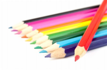 simsearch:400-04935910,k - Bright colored pencils isolated on white Stock Photo - Budget Royalty-Free & Subscription, Code: 400-05252932