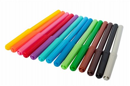 simsearch:400-05044785,k - Colored felt tip pens. Isolated on white background with clipping path. Stockbilder - Microstock & Abonnement, Bildnummer: 400-05252959