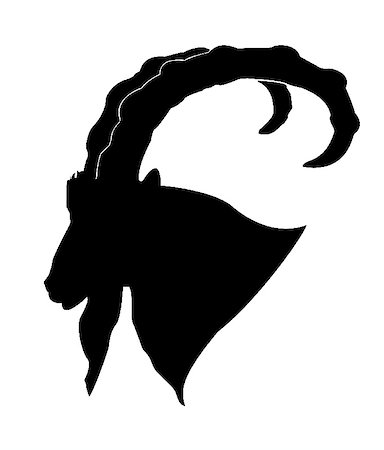 simsearch:400-05253713,k - vector silhouette of the mountain ram on white background Stock Photo - Budget Royalty-Free & Subscription, Code: 400-05253638