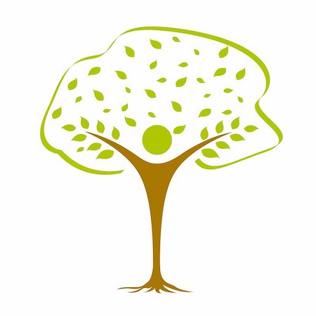 illustration of vector icon with tree against white background Stock Photo - Budget Royalty-Free & Subscription, Code: 400-05253632