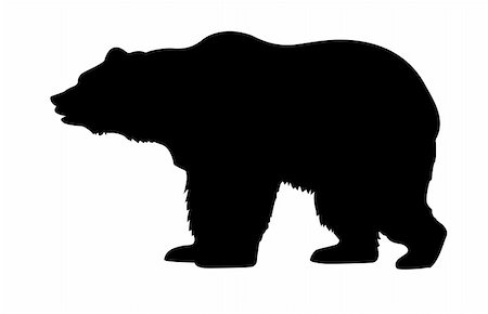 silhouette bear isolated on white background Stock Photo - Budget Royalty-Free & Subscription, Code: 400-05253690