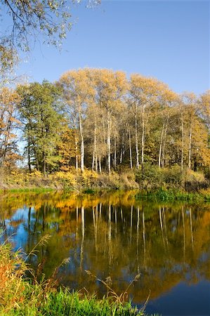 simsearch:400-04436466,k - Autumn landscape. Forest on the banks of river Stock Photo - Budget Royalty-Free & Subscription, Code: 400-05253745