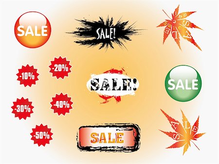 simsearch:400-04906513,k - Set of blue discount tickets, sale labels in grunge, autumn and glossy styles Photographie de stock - Aubaine LD & Abonnement, Code: 400-05253966
