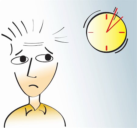 stress test vector - Worried man staring at the clock. Stock Photo - Budget Royalty-Free & Subscription, Code: 400-05264068