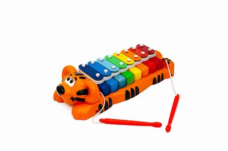 Colorful xylophone toy isolated on white background Fotografie stock - Microstock e Abbonamento, Codice: 400-05264199