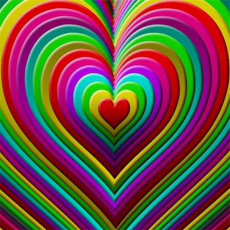 Many heart shapes one on other, colorful concept Stockbilder - Microstock & Abonnement, Bildnummer: 400-05264320