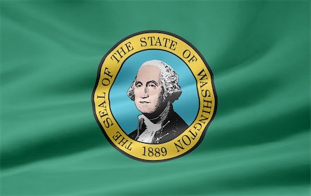 simsearch:400-06085124,k - Large rendered flag of Washington Stock Photo - Budget Royalty-Free & Subscription, Code: 400-05264575