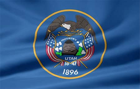 simsearch:400-06085124,k - Large rendered flag of Utah Stock Photo - Budget Royalty-Free & Subscription, Code: 400-05264572