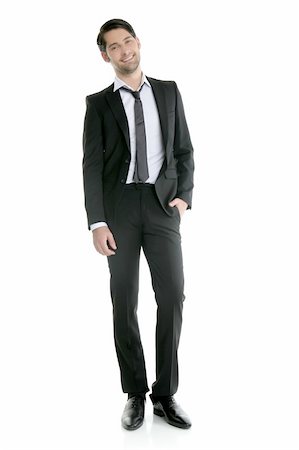 smart models male - Fashion full length trendy elegant young black suit man Stock Photo - Budget Royalty-Free & Subscription, Code: 400-05264582