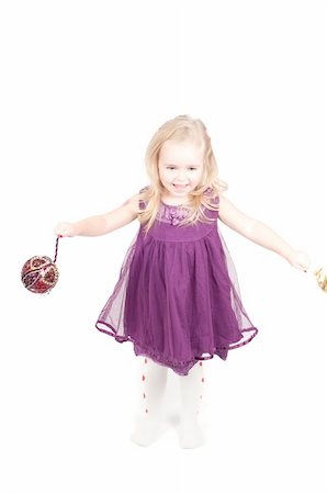 simsearch:400-06517383,k - Studio shot of baby girl in lilac gala dress Fotografie stock - Microstock e Abbonamento, Codice: 400-05264977