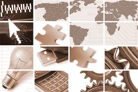 simsearch:400-04732690,k - Global communications and business compositions in sepia Stock Photo - Budget Royalty-Free & Subscription, Code: 400-05265048