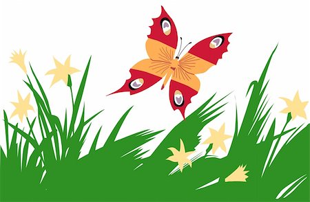 simsearch:400-04223806,k - illustration of the butterfly amongst flower Stock Photo - Budget Royalty-Free & Subscription, Code: 400-05265442