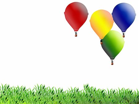 Illustration for children with balloons on white background Stock Photo - Budget Royalty-Free & Subscription, Code: 400-05266323