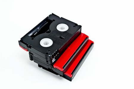 Mini DV Cassettes isolated against a white background Stock Photo - Budget Royalty-Free & Subscription, Code: 400-05266346