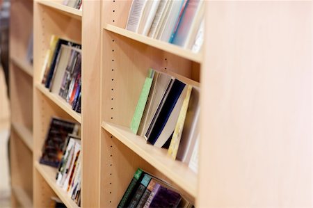Book shelves in a library Stock Photo - Budget Royalty-Free & Subscription, Code: 400-05266977