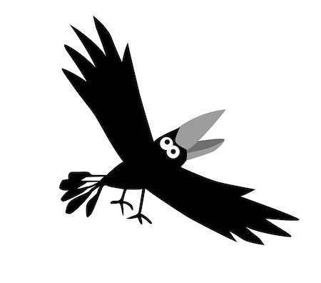 robber cartoon black - vector drawing ravens  on white background Stock Photo - Budget Royalty-Free & Subscription, Code: 400-05267206