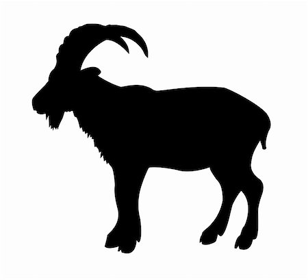 vector silhouette mountain ram on white background Stock Photo - Budget Royalty-Free & Subscription, Code: 400-05267295