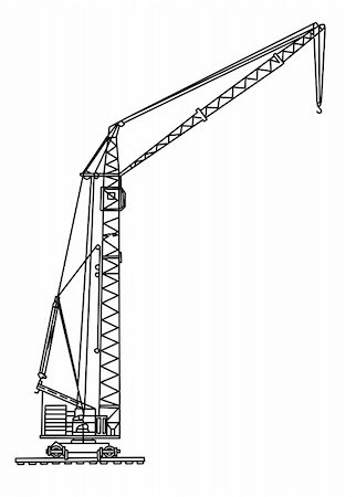 vector silhouette crane on white background Stock Photo - Budget Royalty-Free & Subscription, Code: 400-05267322