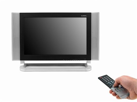 A LCD TV monitor isolated against a white background Stock Photo - Budget Royalty-Free & Subscription, Code: 400-05267479