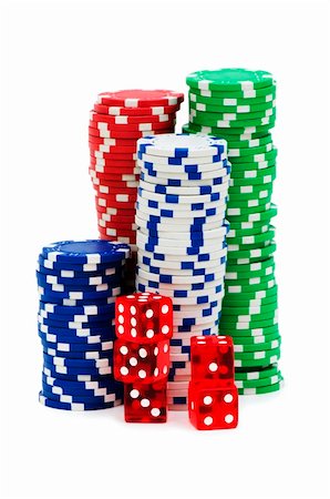 simsearch:625-01749129,k - Casino chips isolated on the white Stockbilder - Microstock & Abonnement, Bildnummer: 400-05267769