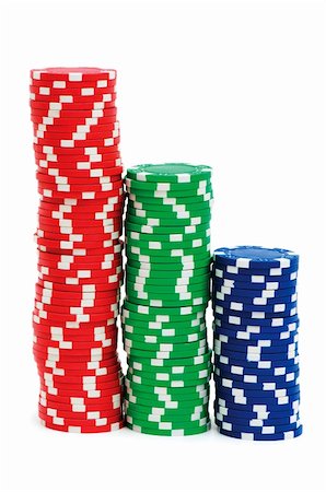 simsearch:625-01749129,k - Casino chips isolated on the white Stockbilder - Microstock & Abonnement, Bildnummer: 400-05267774