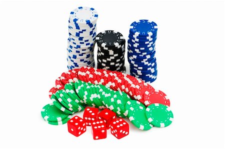 simsearch:400-08498172,k - Casino chips isolated on the white background Foto de stock - Royalty-Free Super Valor e Assinatura, Número: 400-05267772
