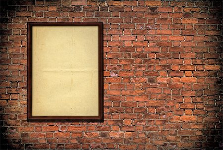 blank frame on an old brick wall Stock Photo - Budget Royalty-Free & Subscription, Code: 400-05267828