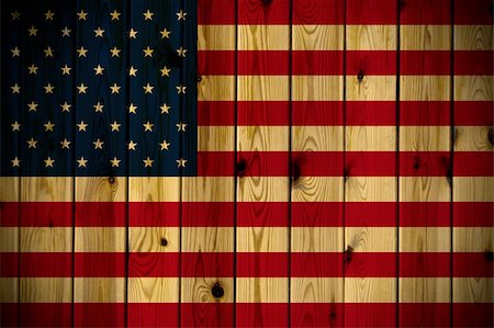 A USA flag painted on a wooden wall Stock Photo - Budget Royalty-Free & Subscription, Code: 400-05267971