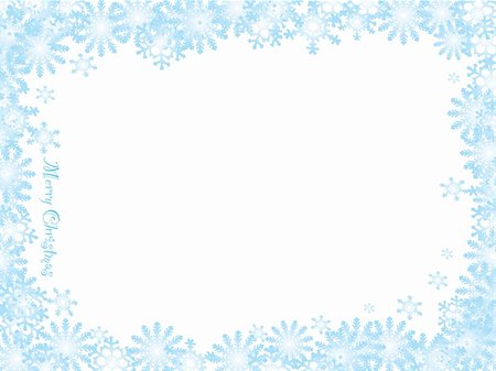 snow border - Christmas inspired snow flake background with blue ice frame Stock Photo - Budget Royalty-Free & Subscription, Code: 400-05268199