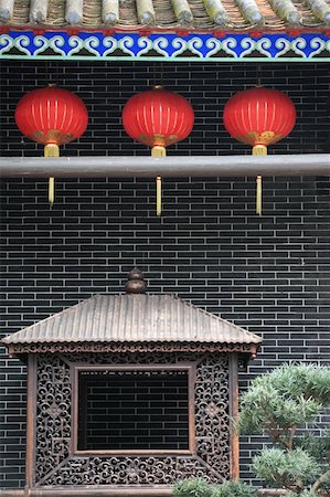 Red chinese lanterns Foto de stock - Super Valor sin royalties y Suscripción, Código: 400-05268392