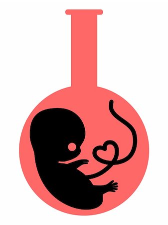 test tube baby with love heart vector silhouette Stock Photo - Budget Royalty-Free & Subscription, Code: 400-05268785