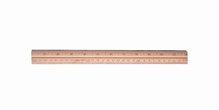 simsearch:400-05294430,k - Measuring wooden ruler isolated on white background Fotografie stock - Microstock e Abbonamento, Codice: 400-05268851