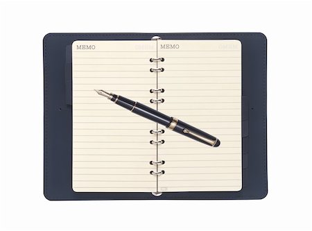 simsearch:400-04778374,k - opened notebook with pen isolated on white background Foto de stock - Super Valor sin royalties y Suscripción, Código: 400-05268860