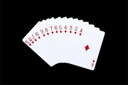 simsearch:400-06389082,k - playing cards and isolated on black background Stockbilder - Microstock & Abonnement, Bildnummer: 400-05268892