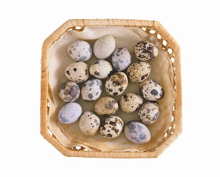 simsearch:400-04292292,k - Group of spotted quail eggs in the plate isolated on white Fotografie stock - Microstock e Abbonamento, Codice: 400-05268920