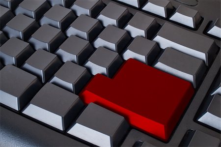 Empty Red Enter button on black keyboard Stock Photo - Budget Royalty-Free & Subscription, Code: 400-05269567