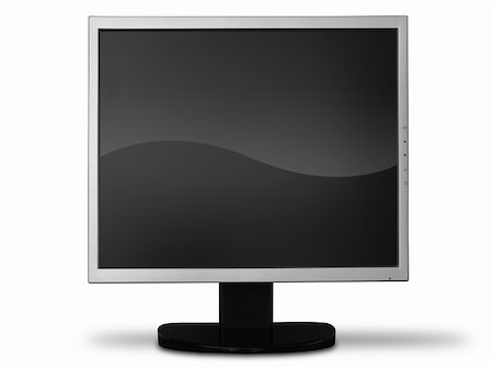 simsearch:400-05073201,k - black flat moniter stand alone on white background Foto de stock - Super Valor sin royalties y Suscripción, Código: 400-05269873