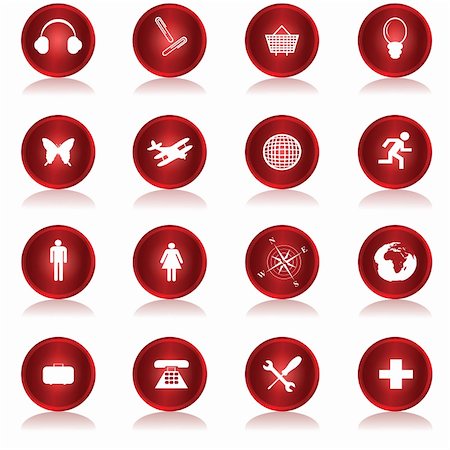 Red web buttons collection Foto de stock - Super Valor sin royalties y Suscripción, Código: 400-05260376