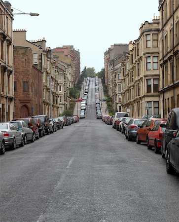 scotland united - Gardner Street, the steepest road on Glasgow hills Stock Photo - Budget Royalty-Free & Subscription, Code: 400-05260380
