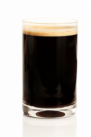 simsearch:400-05260472,k - black espresso coffee with cream in a straight glass on white background Stock Photo - Budget Royalty-Free & Subscription, Code: 400-05260467