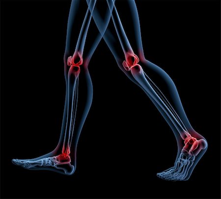 3D render of a skeleton close up of legs walking Stock Photo - Budget Royalty-Free & Subscription, Code: 400-05260486