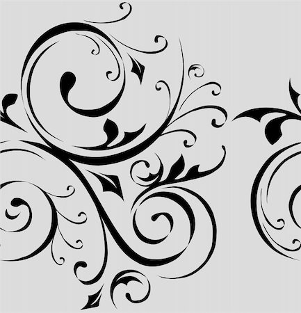 simsearch:400-04350601,k - Seamless vector wallpaper with black pattern on grey Stock Photo - Budget Royalty-Free & Subscription, Code: 400-05260511